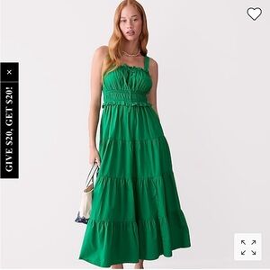 J.Crew maxi ruffle-trim tiered dress pockets new without tags size Tall S